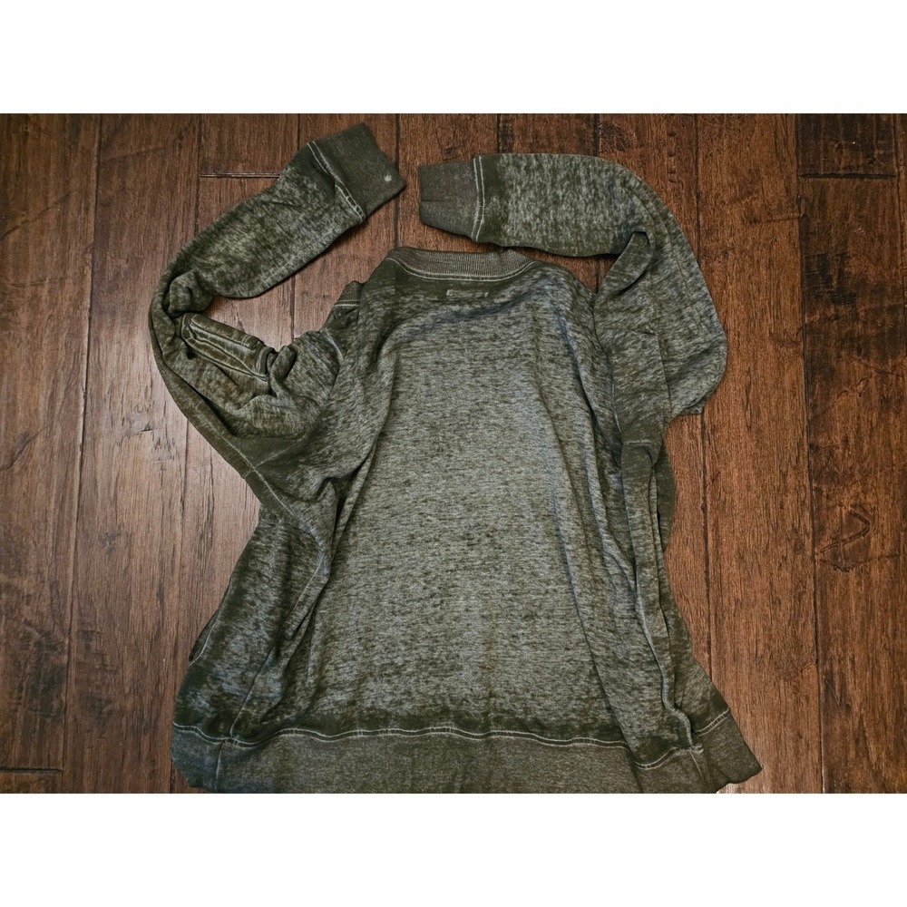 Maurices Olive Green Y2K Full Zip Cardigan Sweater Utility Pocket XL Indie Artsy - Picture 5 of 7